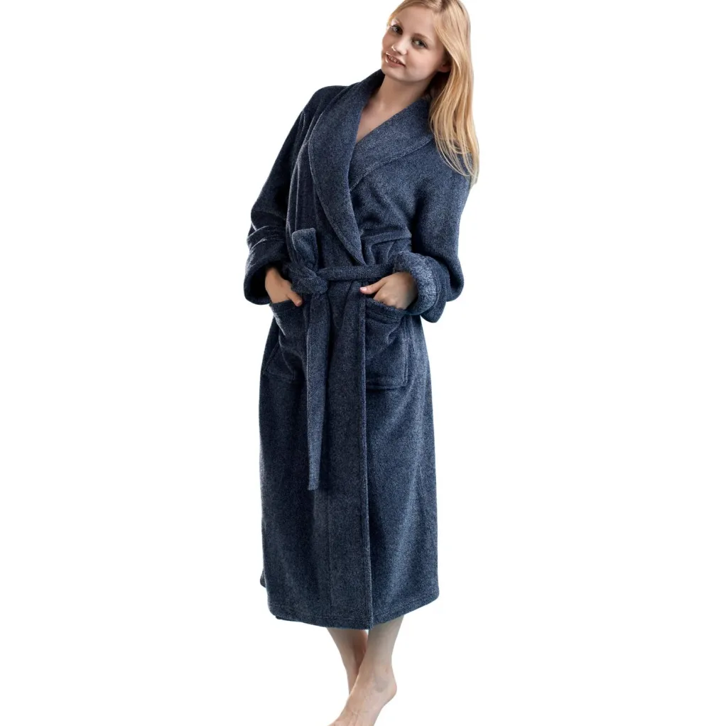 La Cera™ La Cera Heathered Fleece Long Robe