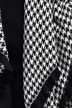 La Cera™ La Cera Houndstooth Split Poncho Shawl