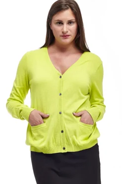 La Cera™ La Cera Long Sleeve Cardigan With Pockets - Plus Size