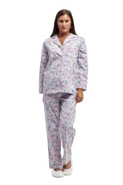 La Cera™ La Cera Long Sleeve Floral Flannel Pajama Set