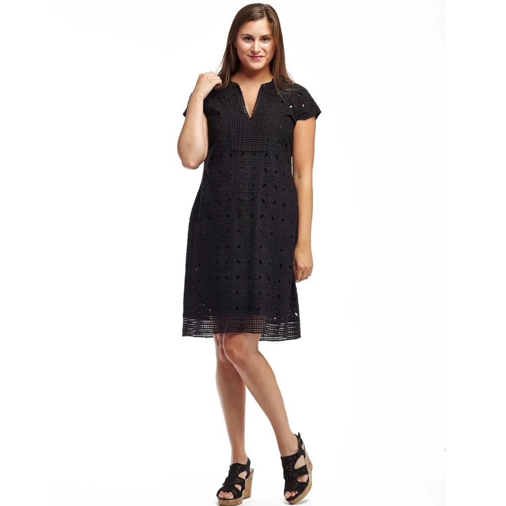 La Cera™ La Cera Medallion Lace Cap Sleeve Dress
