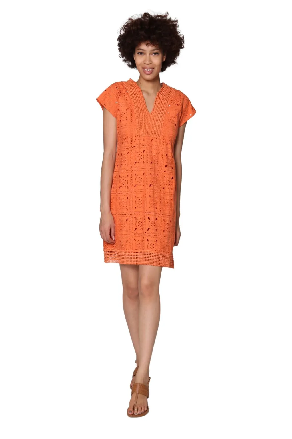 La Cera™ La Cera Medallion Lace Cap Sleeve Dress