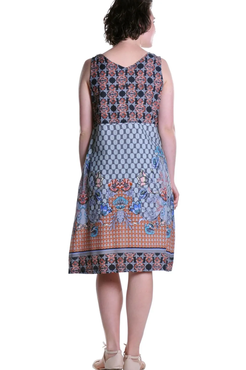 La Cera™ La Cera Multi Print Sleeveless Dress