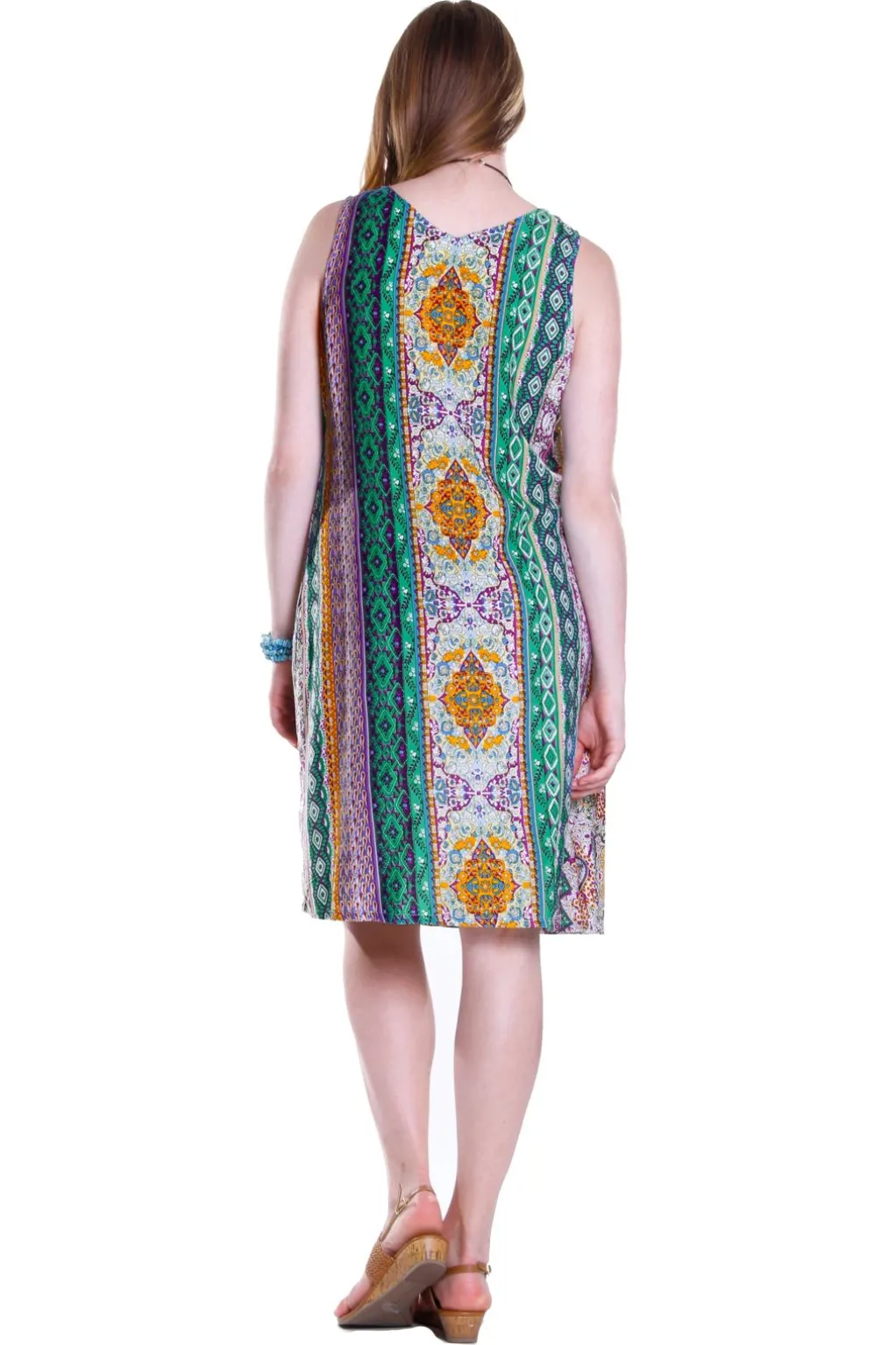 La Cera™ La Cera Multi Print Sleeveless Dress