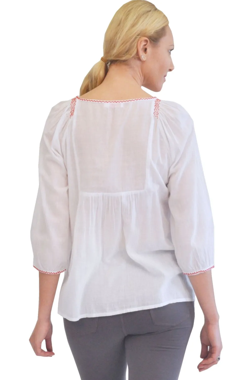 La Cera™ La Cera Multicolored Embroidered Top