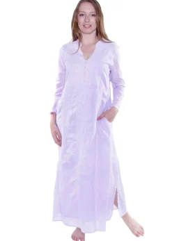 La Cera™ La Cera Notch V-Neck Embroidered Caftan