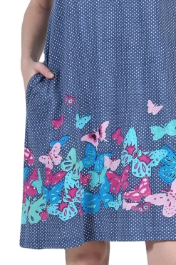 La Cera™ La Cera Novelty Floral Butterfly Print Short Sleeve Dress