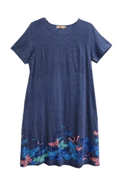 La Cera™ La Cera Novelty Floral Butterfly Print Short Sleeve Plus Size Dress