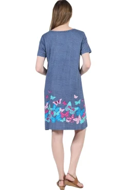 La Cera™ La Cera Novelty Floral Butterfly Print Short Sleeve Plus Size Dress