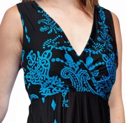 La Cera™ La Cera Paisley Border Print Sleeveless Printed Maxi Dress