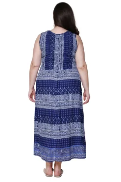 La Cera™ La Cera Paisley Plus Size Sleeveless Maxi Dress