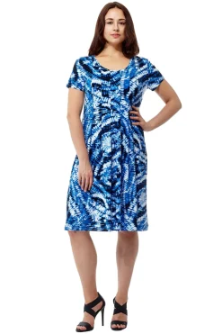 La Cera™ La Cera Paisley Tie Dye Print Short Sleeve Dress