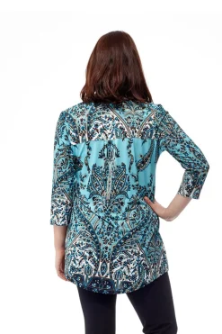 La Cera™ La Cera Pleat Front Paisley Tunic