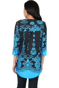 La Cera™ La Cera Pleat Front Printed Tunic
