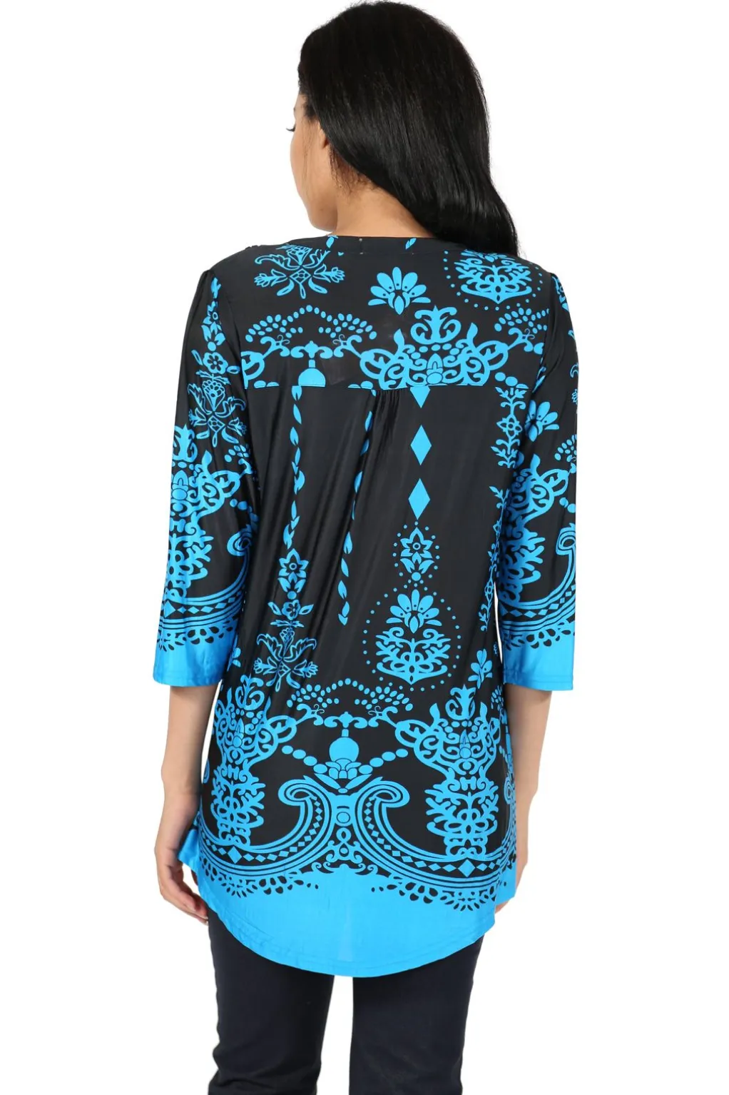 La Cera™ La Cera Pleat Front Printed Tunic