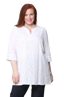 La Cera™ La Cera Plus Size Applique Top