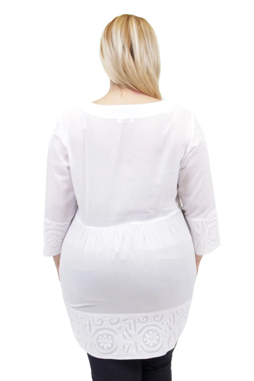 La Cera™ La Cera Plus Size Applique Trimmed Tunic