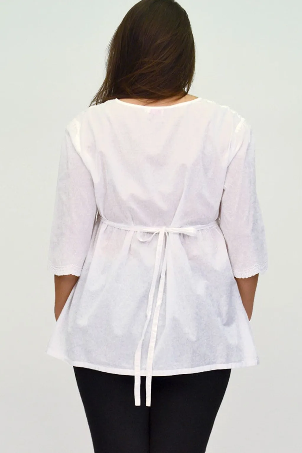 La Cera™ La Cera Plus Size Embroidered Bodice Blouse