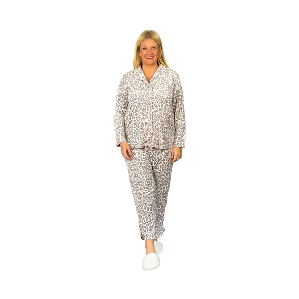 La Cera™ La Cera Plus Size Sheered Minky Fleece Pj Set