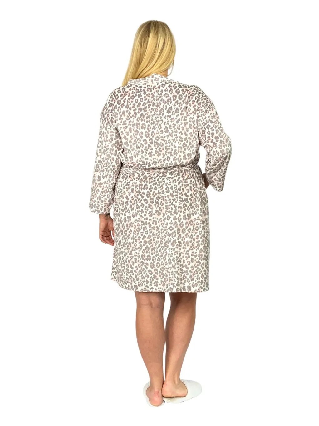 La Cera™ La Cera Plus Size Silky Shee Minky Kimono Robe