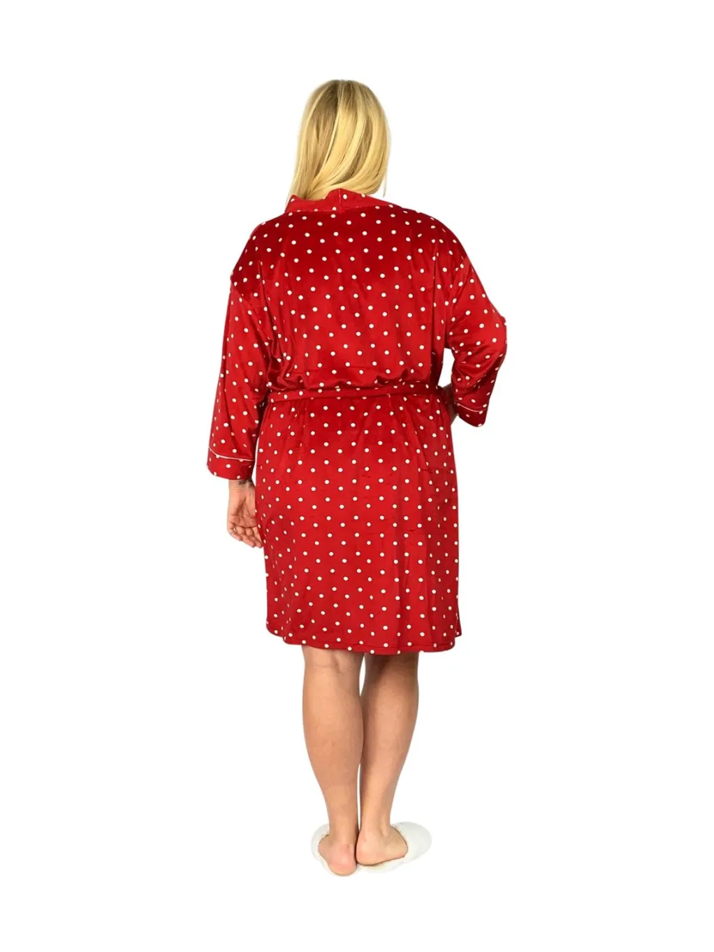 La Cera™ La Cera Plus Size Silky Shee Minky Kimono Robe