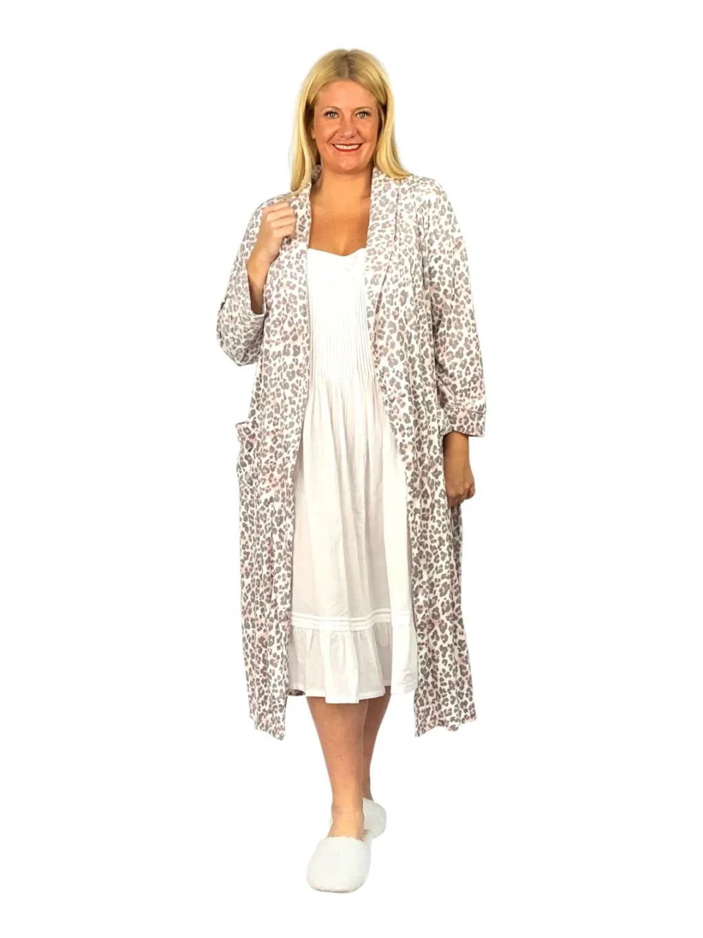 La Cera™ La Cera Plus Size Silky Shee Minky Wrap Robe