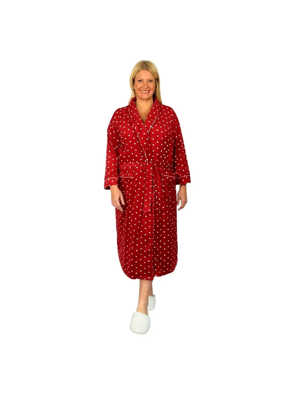 La Cera™ La Cera Plus Size Silky Shee Minky Wrap Robe