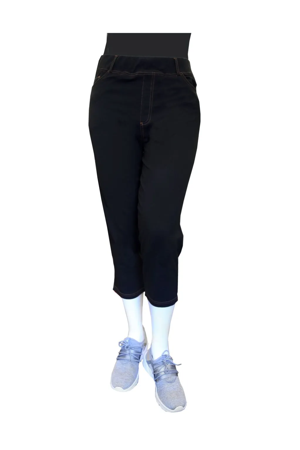 La Cera™ La Cera Plus Size Stretch Knit Cropped Pant