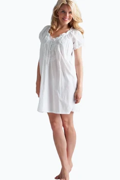 La Cera™ La Cera Puff Sleeve Short Peasant Gown