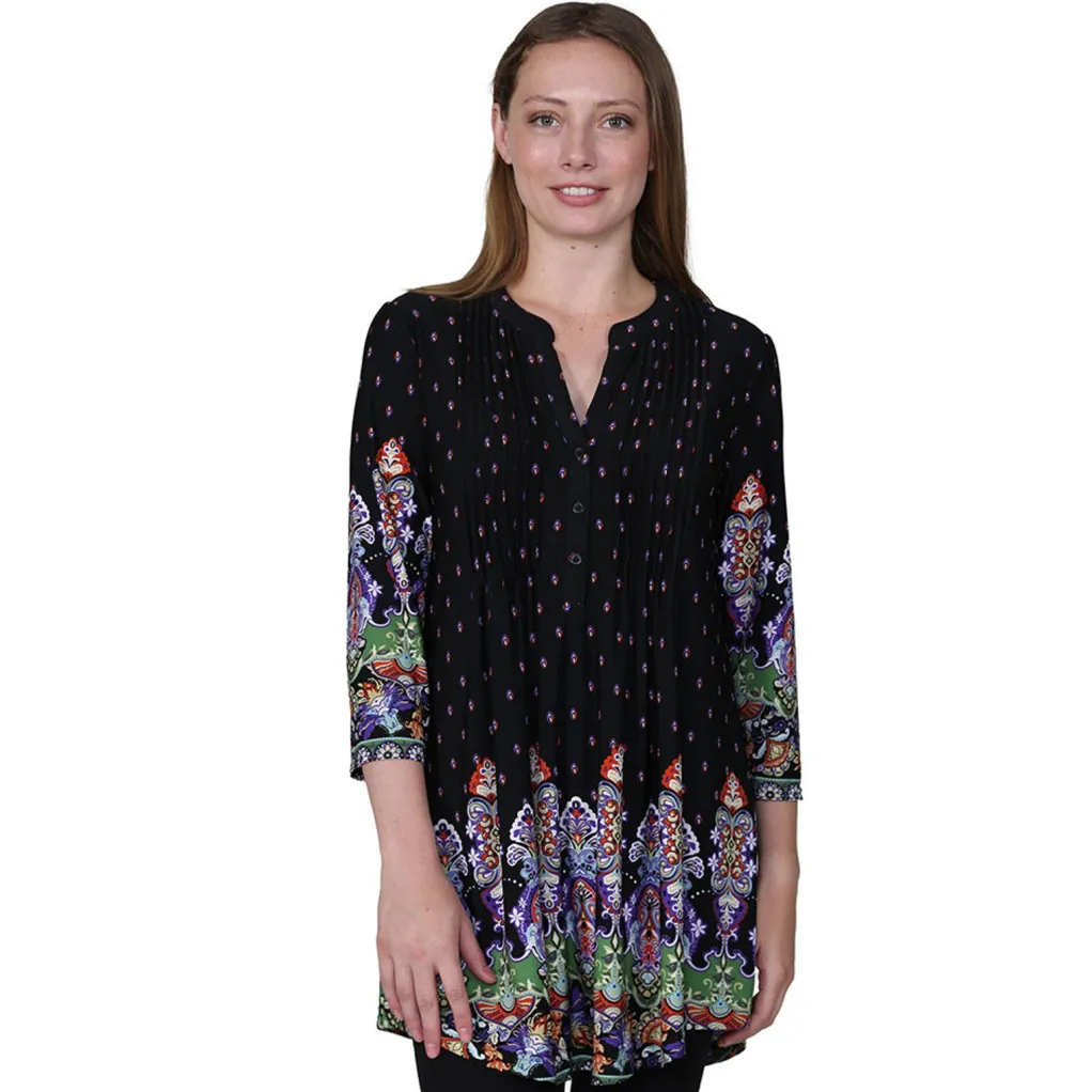 La Cera™ La Cera Renaissance Paisley Print Tunic