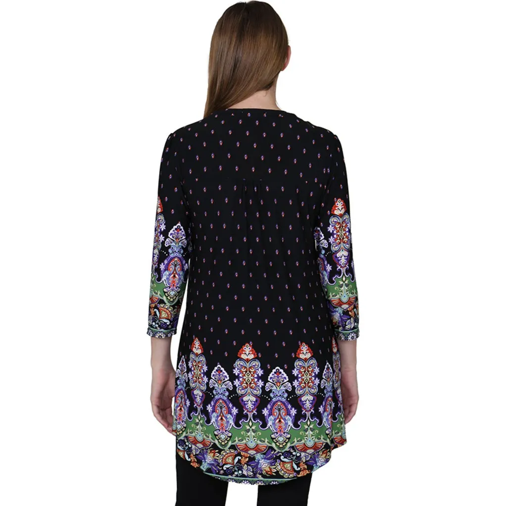 La Cera™ La Cera Renaissance Paisley Print Tunic