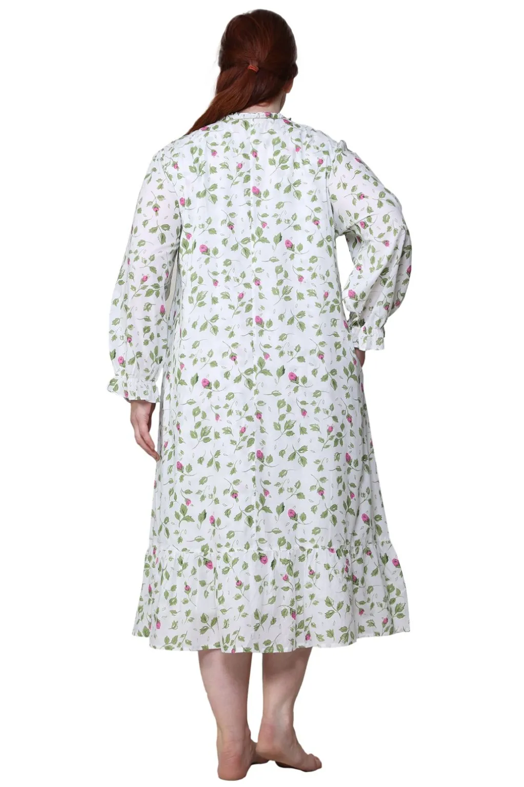 La Cera™ La Cera Rose Vine 100% Cotton Robe - Plus Size