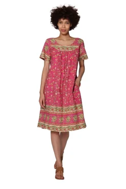 La Cera™ La Cera Short Sleeve Elegant Floral Printed Dress