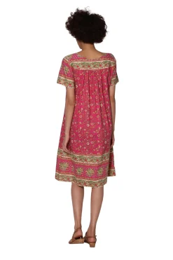 La Cera™ La Cera Short Sleeve Elegant Floral Printed Dress