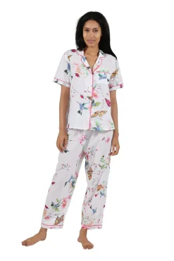 La Cera™ La Cera Short Sleeve Floral Pajama Set