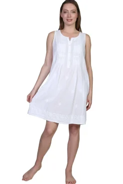 La Cera™ La Cera Sleeveless Embroidered Chemise