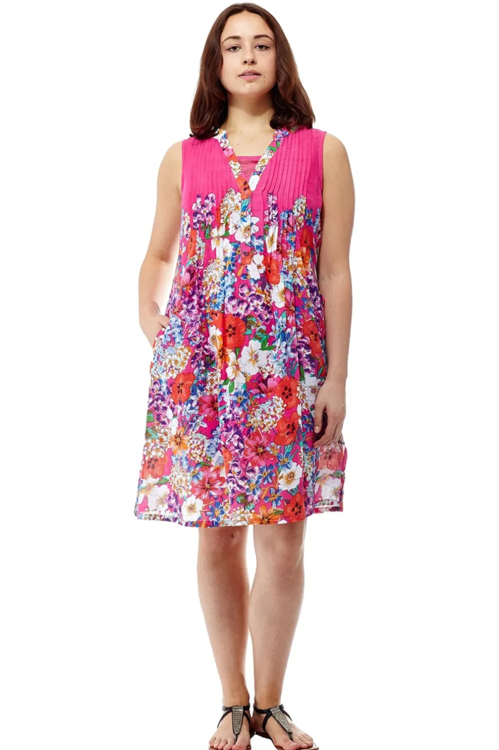La Cera™ La Cera Sleeveless Short Floral Sundress