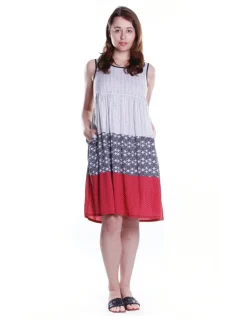 La Cera™ La Cera Sleeveless Tiered Rayon Dress