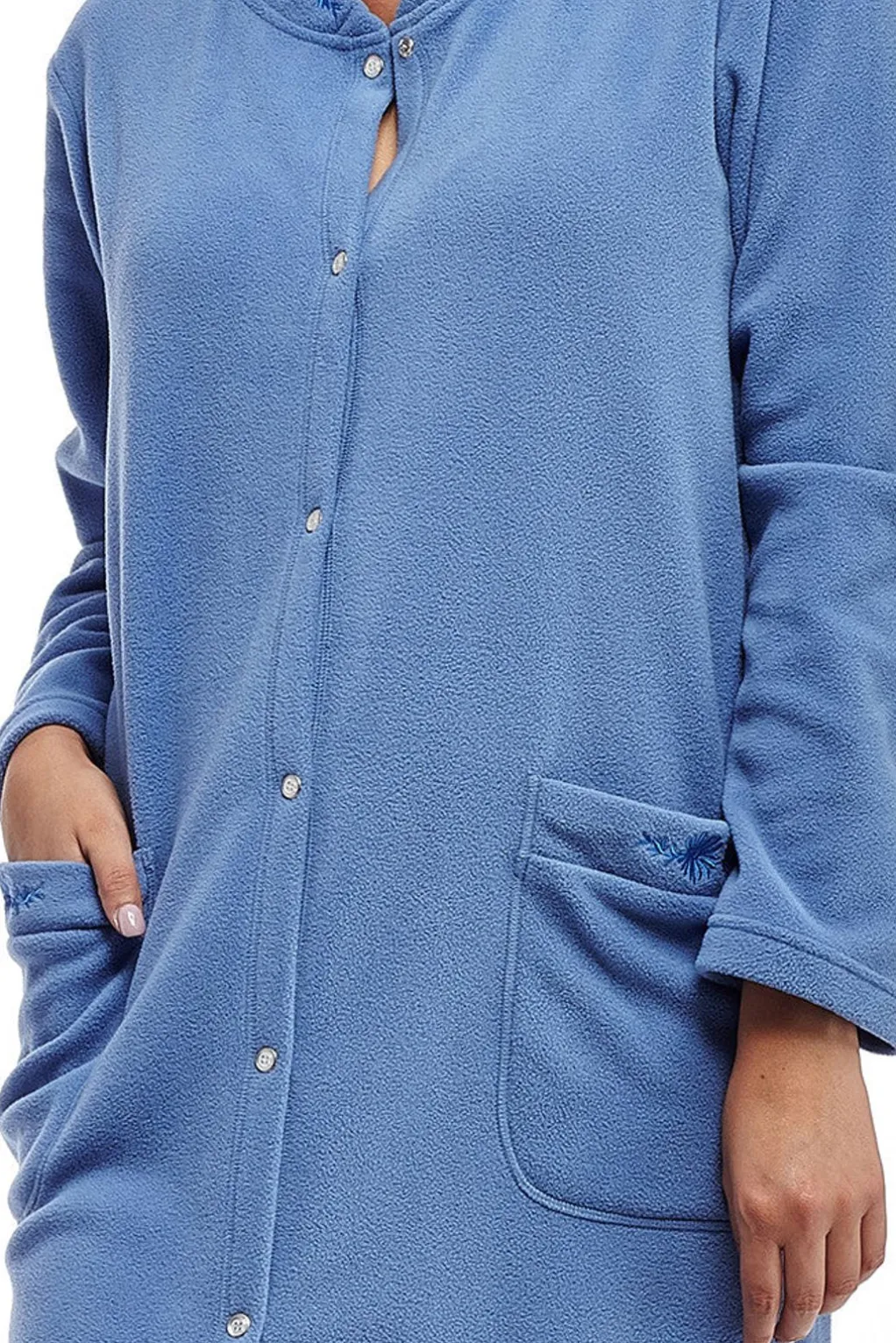 La Cera™ La Cera Snap Front Fleece Robe