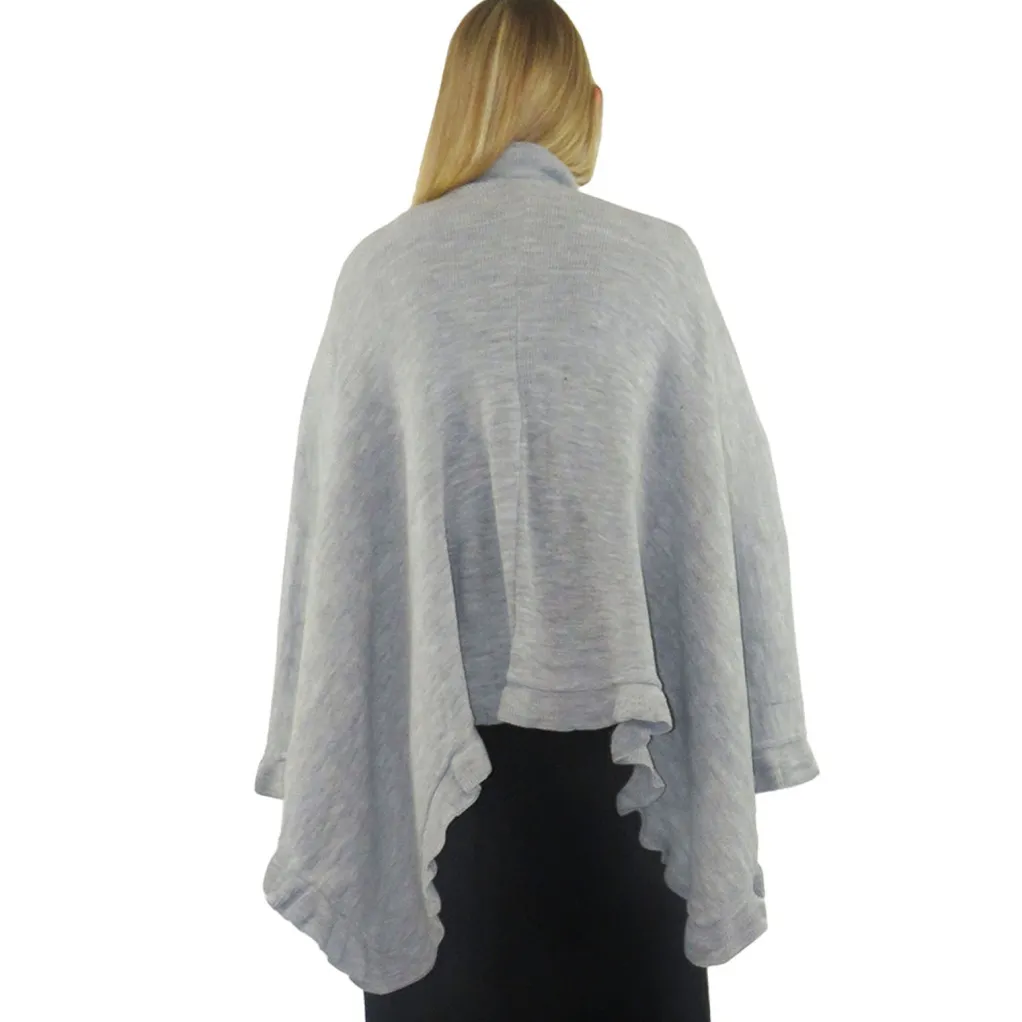 La Cera™ La Cera Solid Split Poncho Shawl
