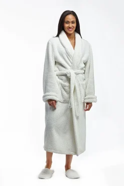 La Cera™ La Cera Textured Full Length Fleece Bath Robe