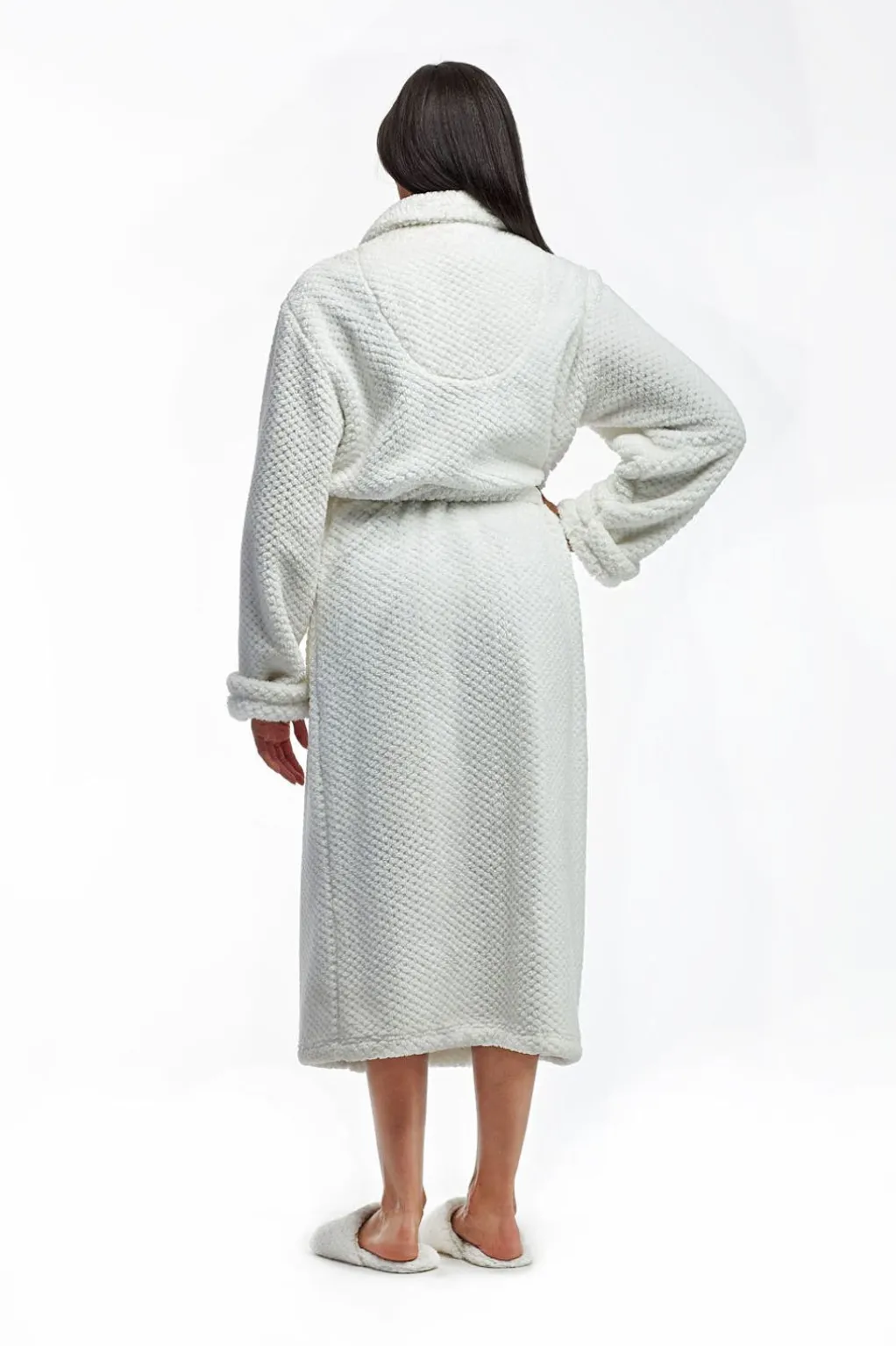 La Cera™ La Cera Textured Full Length Fleece Bath Robe