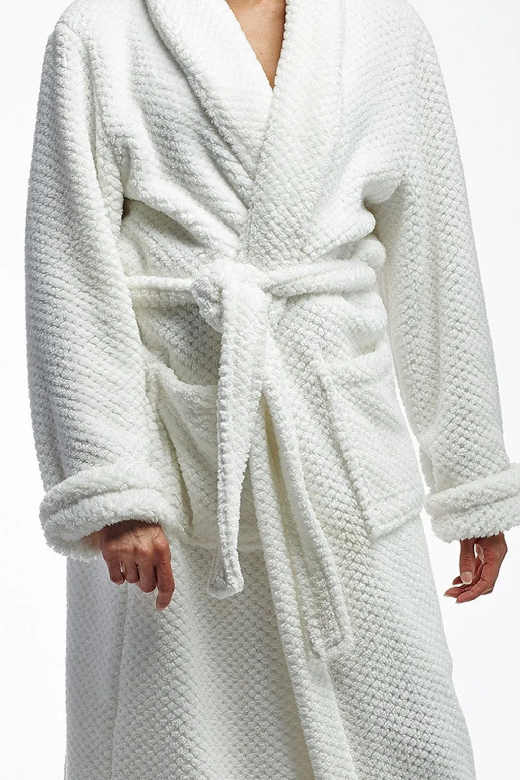 La Cera™ La Cera Textured Full Length Fleece Bath Robe