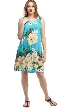 La Cera™ La Cera V-Neck Floral Sleeveless Short Dress