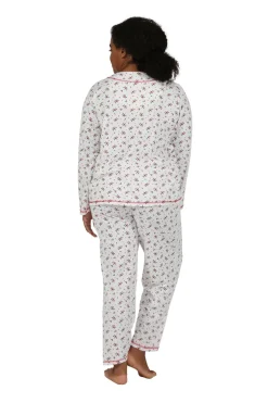 La Cera™ Long Sleeve Mistletoe Plus Size Pj Set