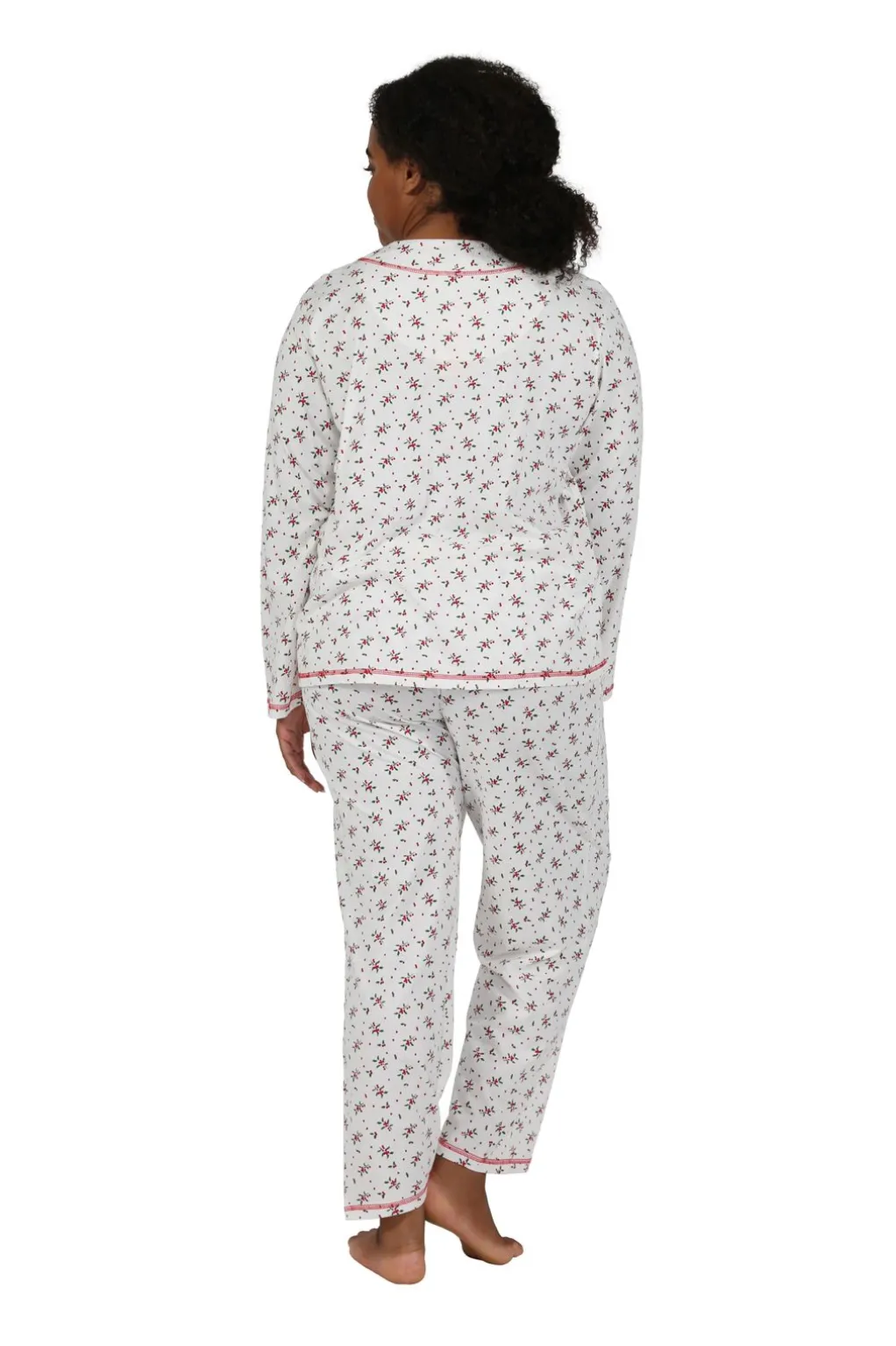La Cera™ Long Sleeve Mistletoe Plus Size Pj Set