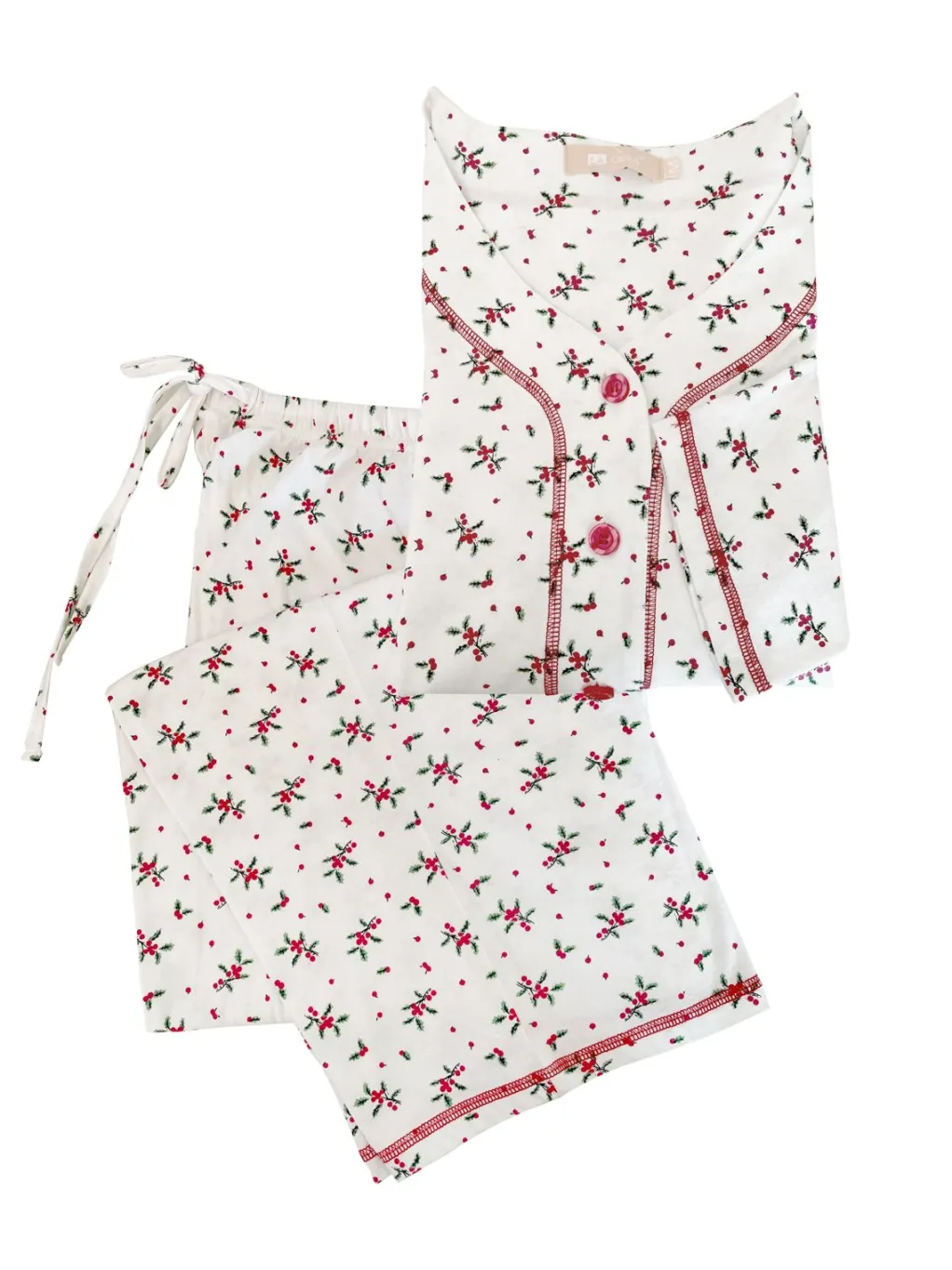 La Cera™ Long Sleeve Mistletoe Plus Size Pj Set