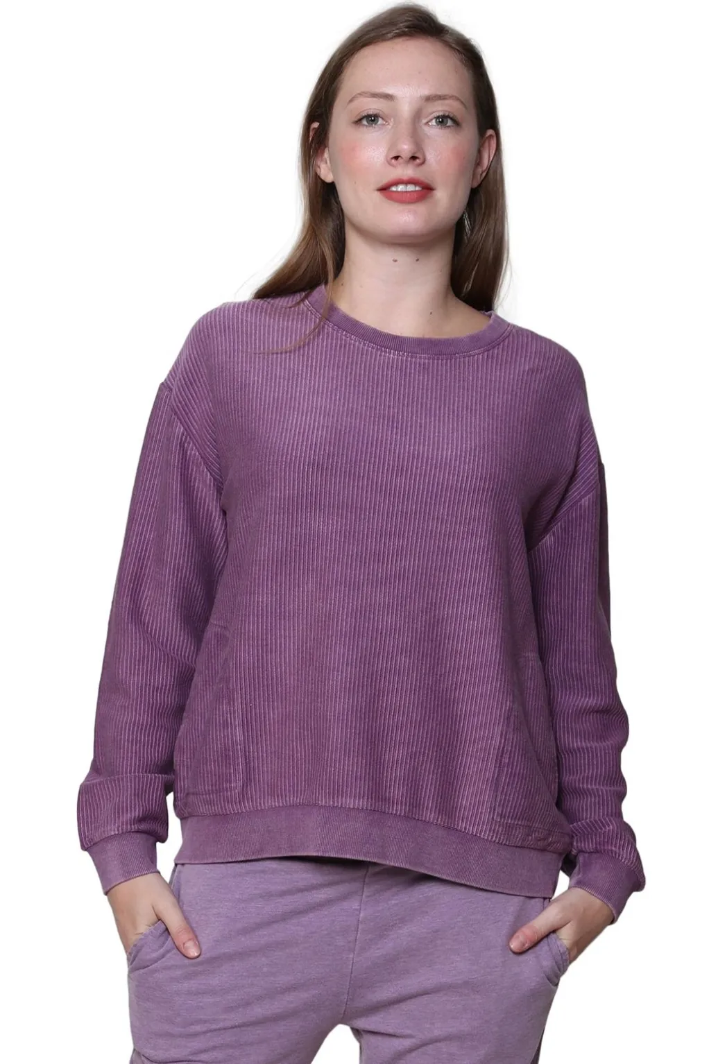 La Cera™ Ottoman Rib Knit Long Sleeve Top