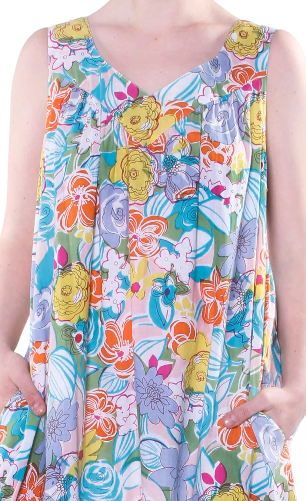 La Cera™ Paisley Print Scoop Neck Gown With Pockets