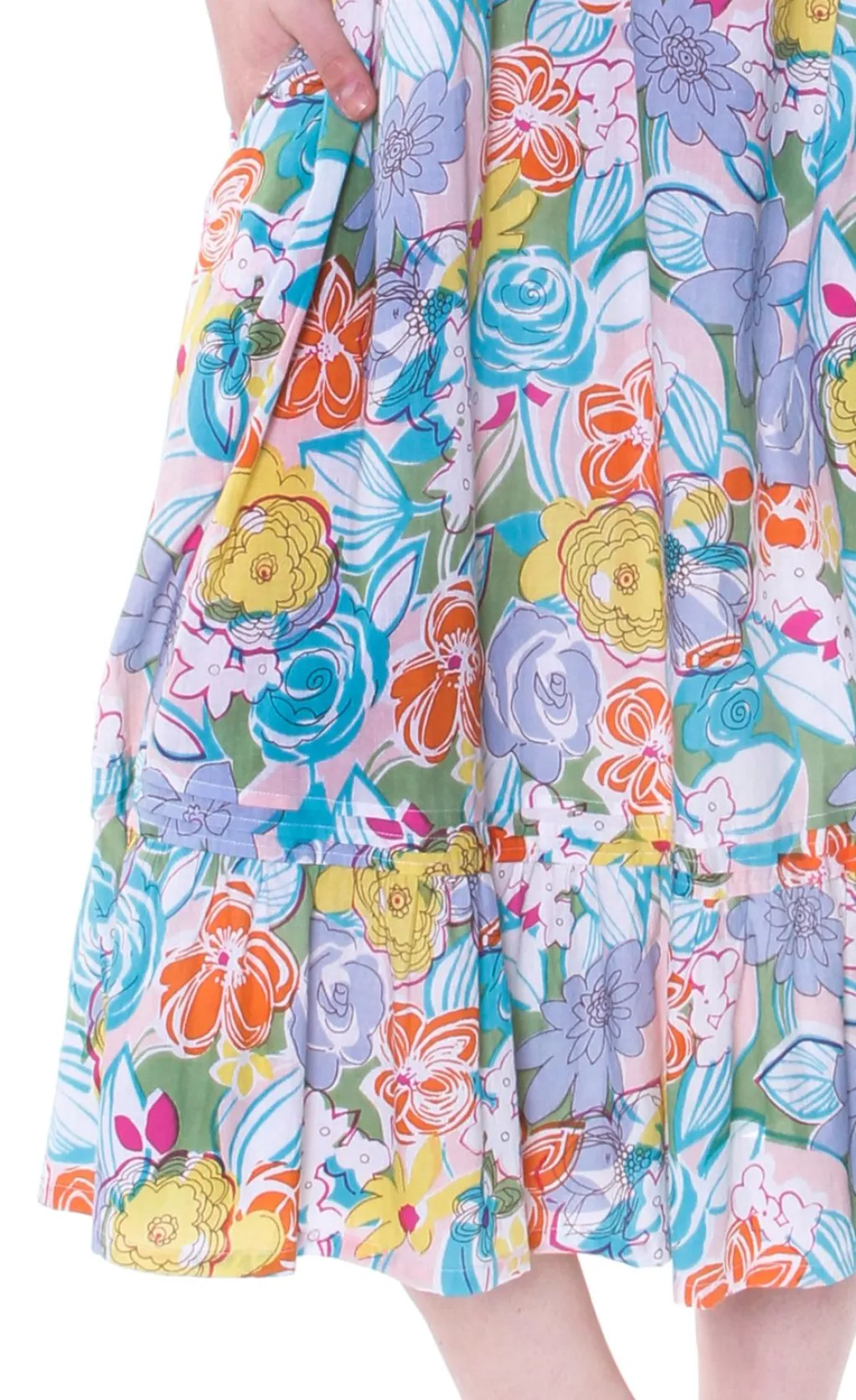 La Cera™ Paisley Print Scoop Neck Gown With Pockets